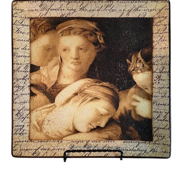 Sid Dickens Angels Renaissance Script Art Ceramic Plates Home Decor Plate Set - Picture 3 of 5